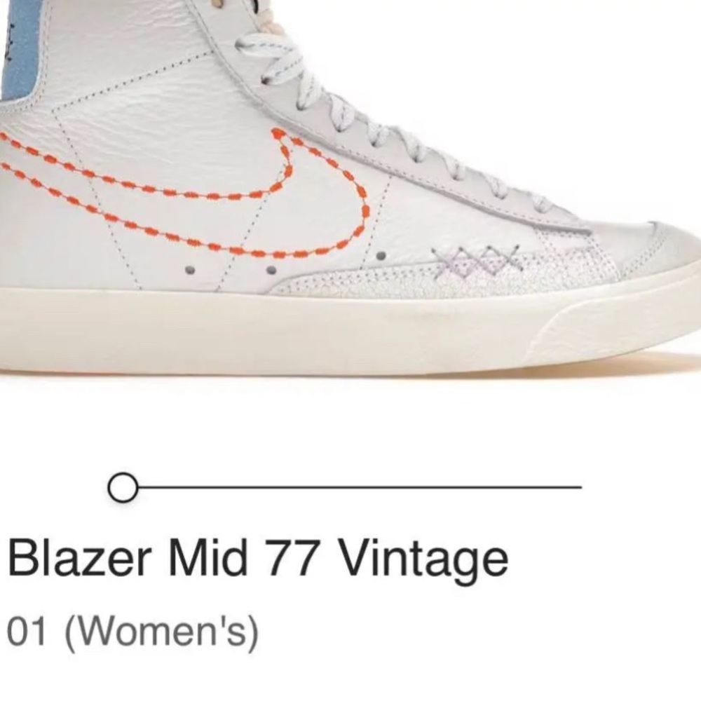 Nike Blazer Mid 77 Vintage Women's Sneakers - White with Orange Accents